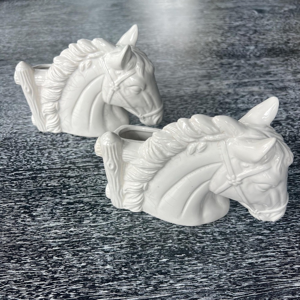 Ceramic horse head planter or bookend‎ from Japan